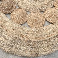 Okrugli Tepih od Meke Jute s Krugovima 90 cm