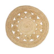Okrugli Tepih od Meke Jute s Krugovima 90 cm