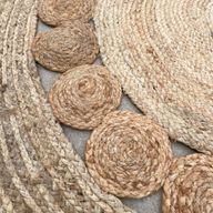 Veliki Okrugli Tepih od Meke Jute s Krugovima 120 cm