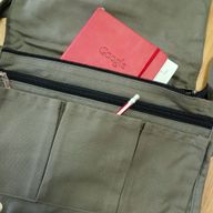 Platnena Torba za Laptop s Remenom - Maslinasta