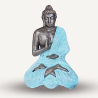 Veliki Tirkizni i Kameni Buda u Meditaciji u Stupi - 1,5m