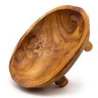 Uglačana Zdjela za Voće od Tikovine na Nogama - 30x23x10cm