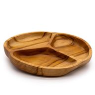 Uglačana Zdjela za Voće od Tikovine s Tri Odjeljka - 30x4cm