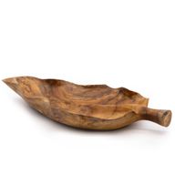 Velika Zdjela za Voće od Tikovine u Obliku Lista - 40x24x5cm