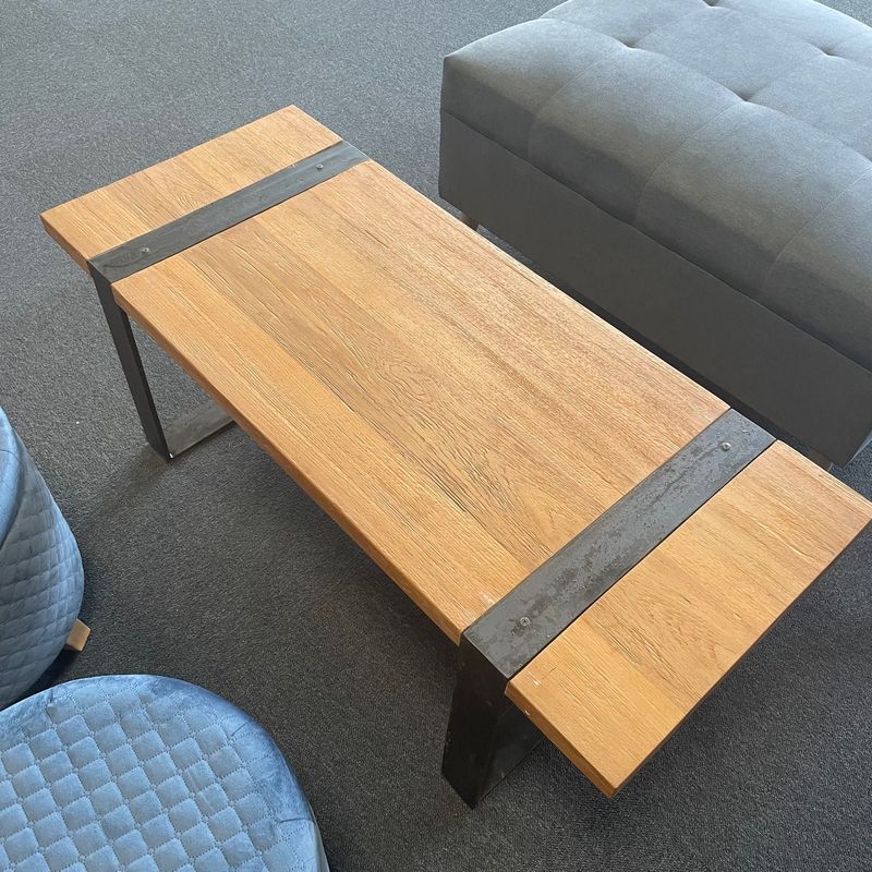 Obnovljeno drvo, metalne noge - stol za kavu 120 cm
