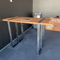 Reciklirano drvo, metalne noge - bar stol 150x40x110 cm
