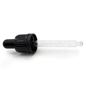Crna Staklena Pipeta s Kapaljkom za Bočicu od 5ml, 18mm
