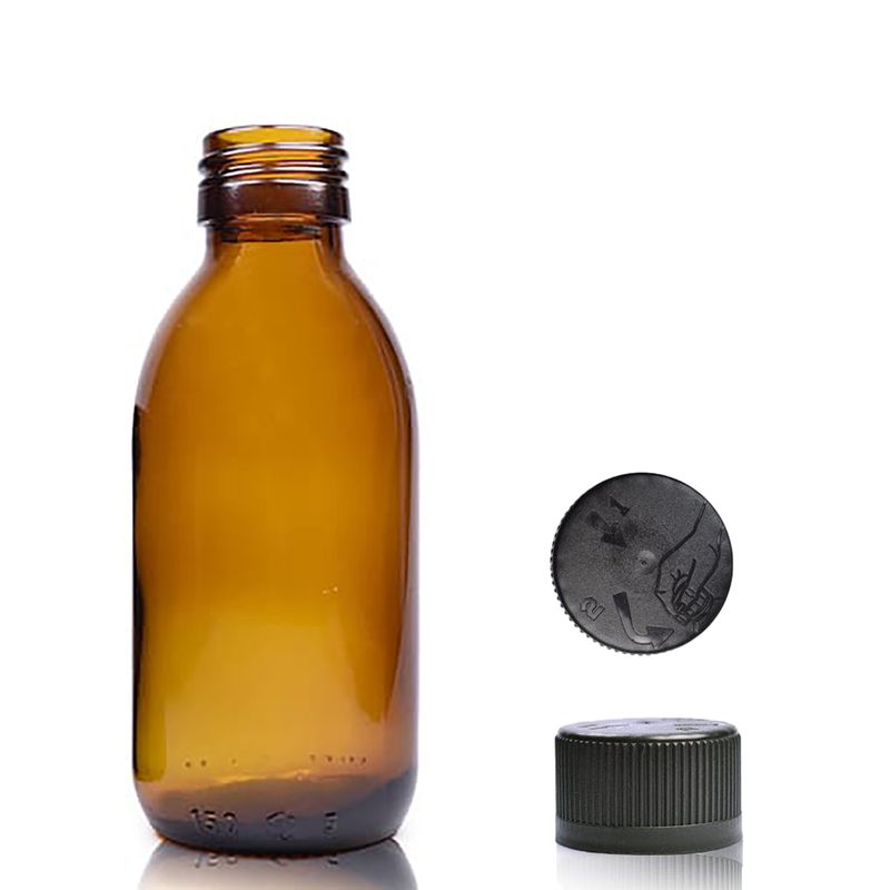 150ml Jantarna Staklena Farmaceutska Boca - Bez Čepa
