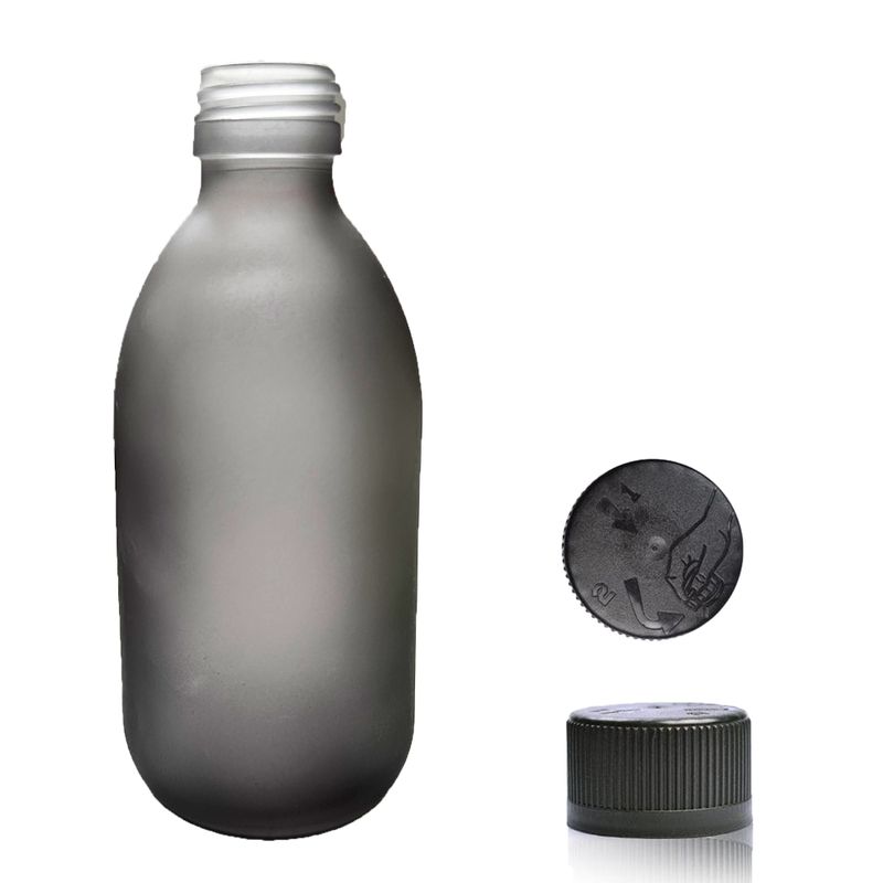 Matirano Siva Staklena Farmaceutska Boca  300ml- Bez Čepa