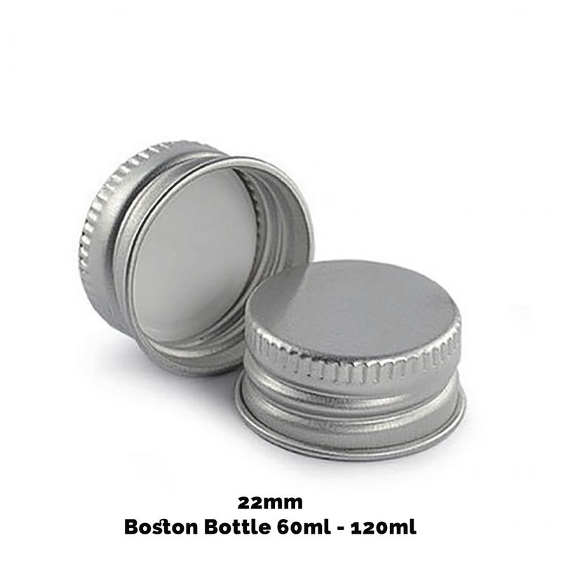Čep za Jantarnu Boston Bocu (120ml) – Aluminijska Srebrna 22mm