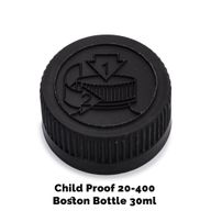 Čep za Jantarnu Boston Bocu CR 20mm (30 ml i 60 ml) – Crna Plastična
