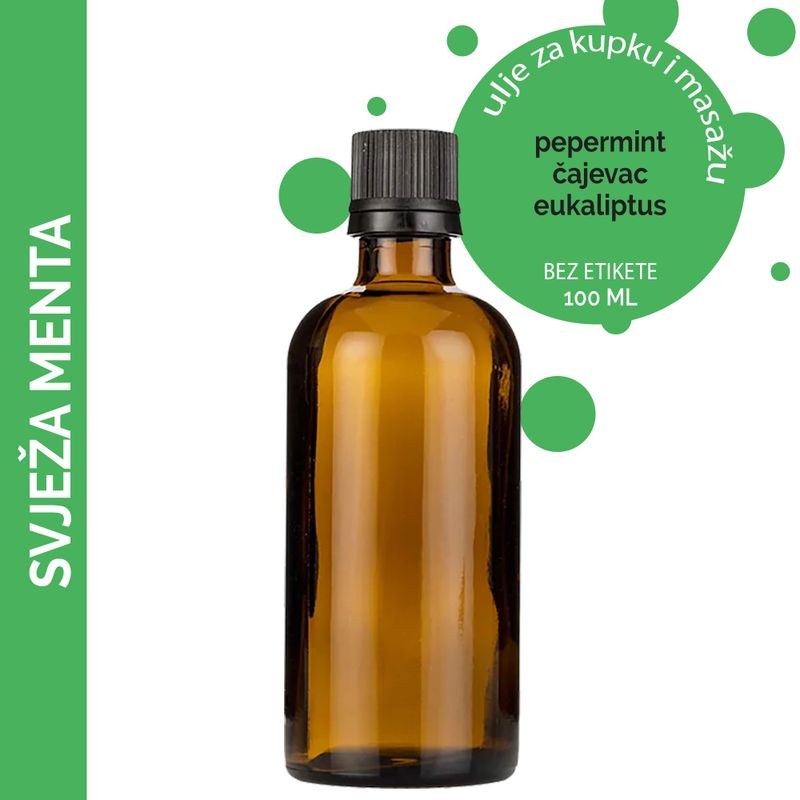 Svježi Pepermint  Ulje za Masažu - 100ml - Bez Etikete