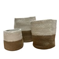 Mala košara za pohranu od pamukovog i jutog konopca, 15x15 cm - bijela