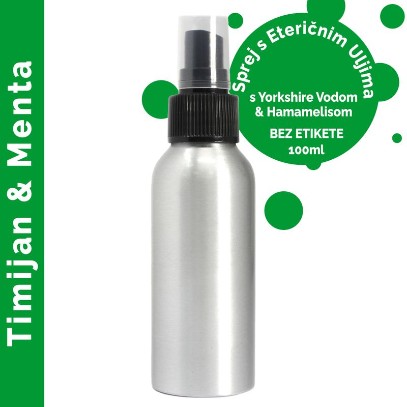 100ml Sprej s Eteričnim Uljima Timijan i Menta - Bez Etikete