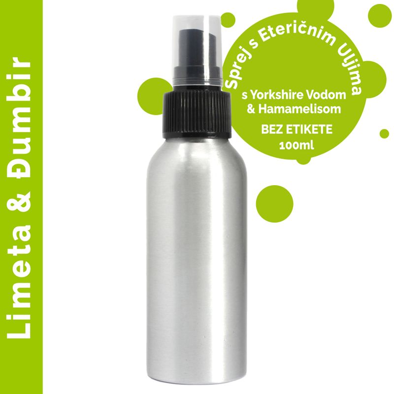 100ml Sprej s Eteričnim Uljima Grejpfrut i Ružmarin - Bez Etikete