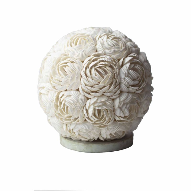 Boho Lampa od Morskih Školjki - Kugla Ruža - 20cm