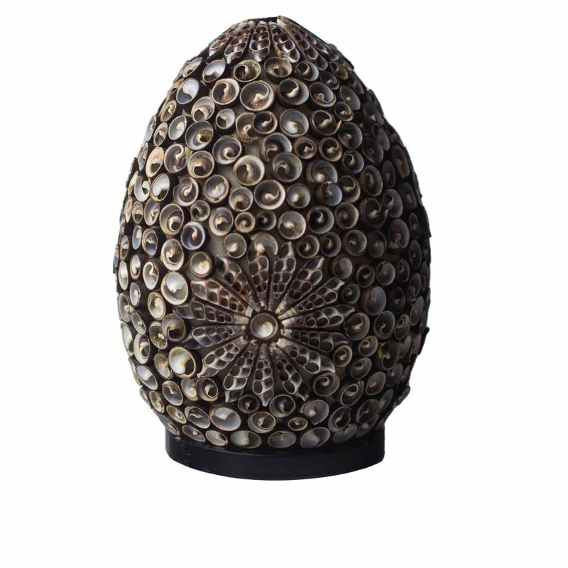 Boho Lampa od Morskih Školjki - Čokoladni Twist - Ovalna - 20cm