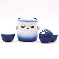 Panda Set Čajnika i Tri Šalice - Nebesko Plava