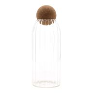 Staklena Boca s Čepom od Pluta u Obliku Kugle - Rebrasta - 20cm