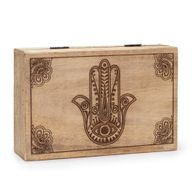 Velika Pravokutna Kutija 21.5x14x6.3cm - Hamsa Crna Gravura