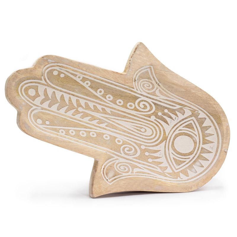 Dugi Pladanj 30x20.5x2.5cm - Hamsa Bijela Patina