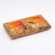 Dvostruki Pladanj za Sitnice 20x10x2,5cm - Dizajn Gljiva, Kestenjasta