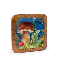 Veliki Kvadratni Pladanj za Sitnice 15x15x2,5cm - Dizajn Gljiva, Petrolej