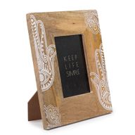 Srednji Okvir za Sliku od Drva Manga (za 10x15cm) 26x20x2cm - Hamsa - Bijela