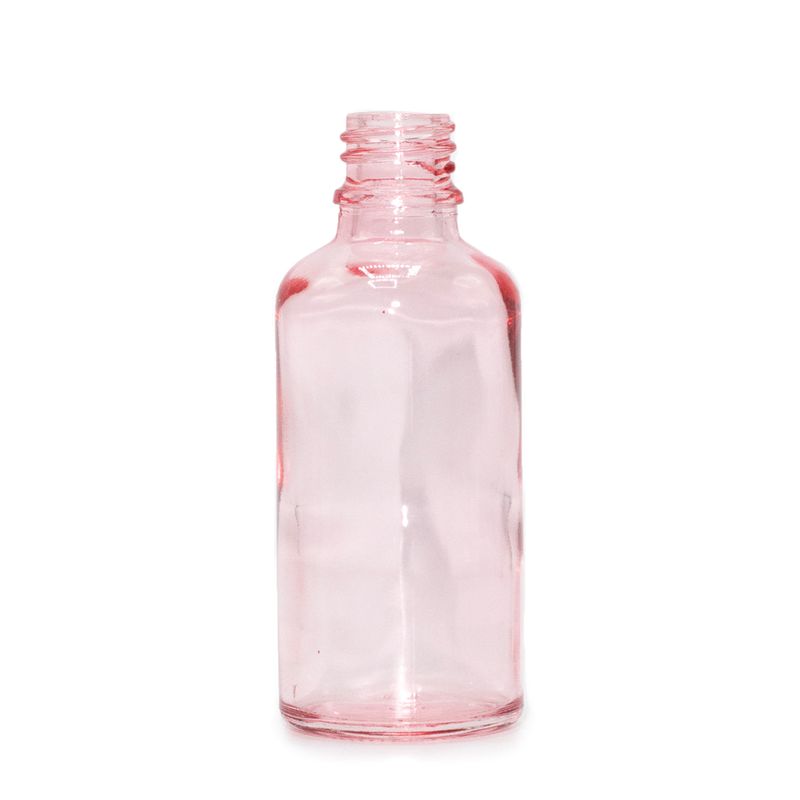 50ml Rose Pink Glass Dropper Bottle - No Cap