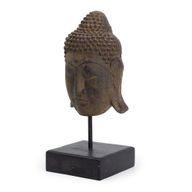 Velika Skulptura Glave Bude Serenity na Postolju - Siva
