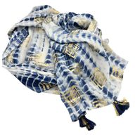 Nomad Sari On the Med Kolekcija - Pareo - Plavi Tie Dye i Blok-tisak