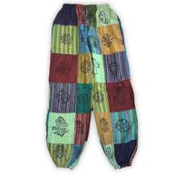 Hlače s Uzorkom Gljive - Nomad Sari Blok Print - Zeleni Tonovi - S/M