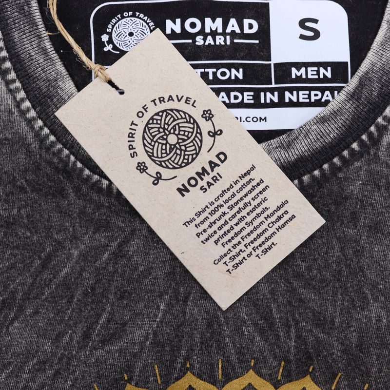 Majica Kratkih Rukava "Stone Washed" (S) – Mandala – Tamnosiva