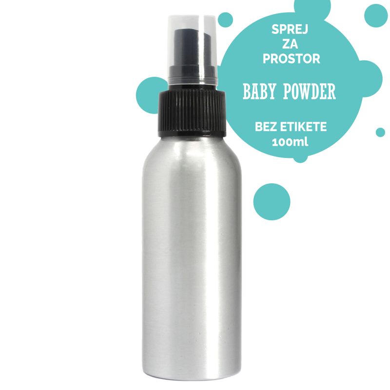 100ml Sprej za Prostor - Dječji Puder - Bez Etikete