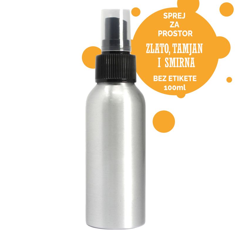 100ml Sprej za Prostor - Zlato, Tamjan i Smirna - Bez Etikete