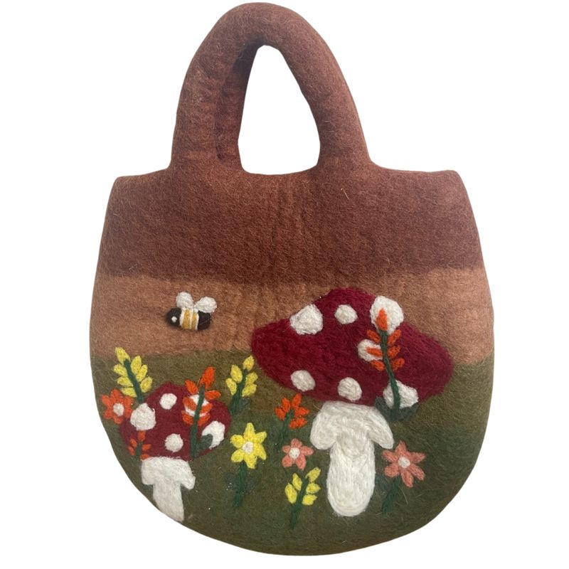Filcana Torba s Motivom Vrta s Gljivama - 35x27cm