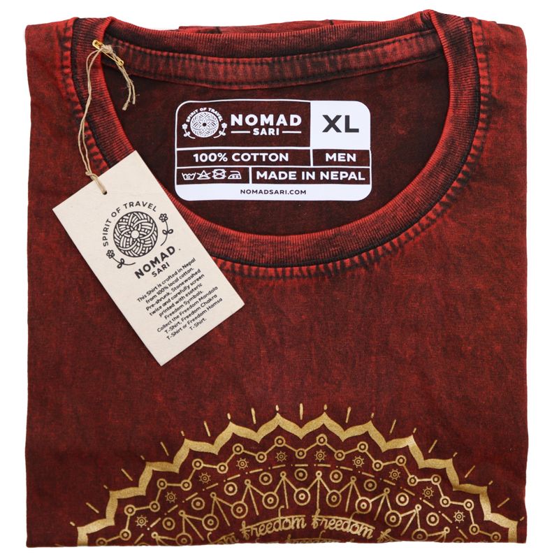 Majica Kratkih Rukava "Stone Washed" (XL) – Hamsa – Kestenjasta