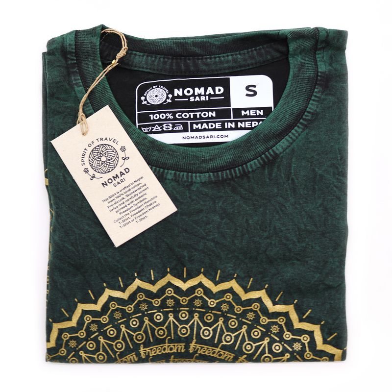 Majica Kratkih Rukava "Stone Washed" (S) – Mandala – Zelena