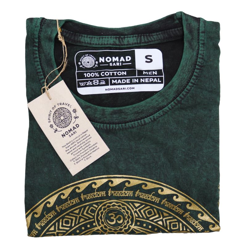 Majica Kratkih Rukava "Stone Washed" (S) – Čakra – Zelena