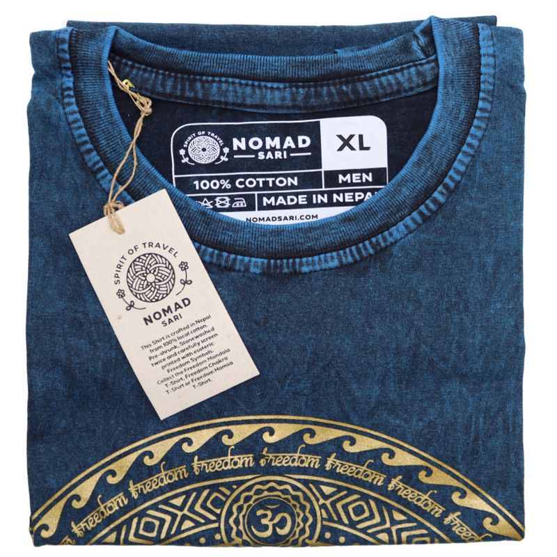 Majica Kratkih Rukava "Stone Washed" (XL) – Čakra – Plava