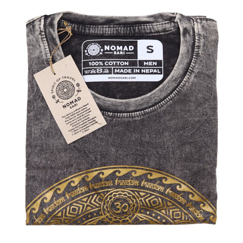 Majica Kratkih Rukava "Stone Washed" (S) – Čakra – Tamnosiva