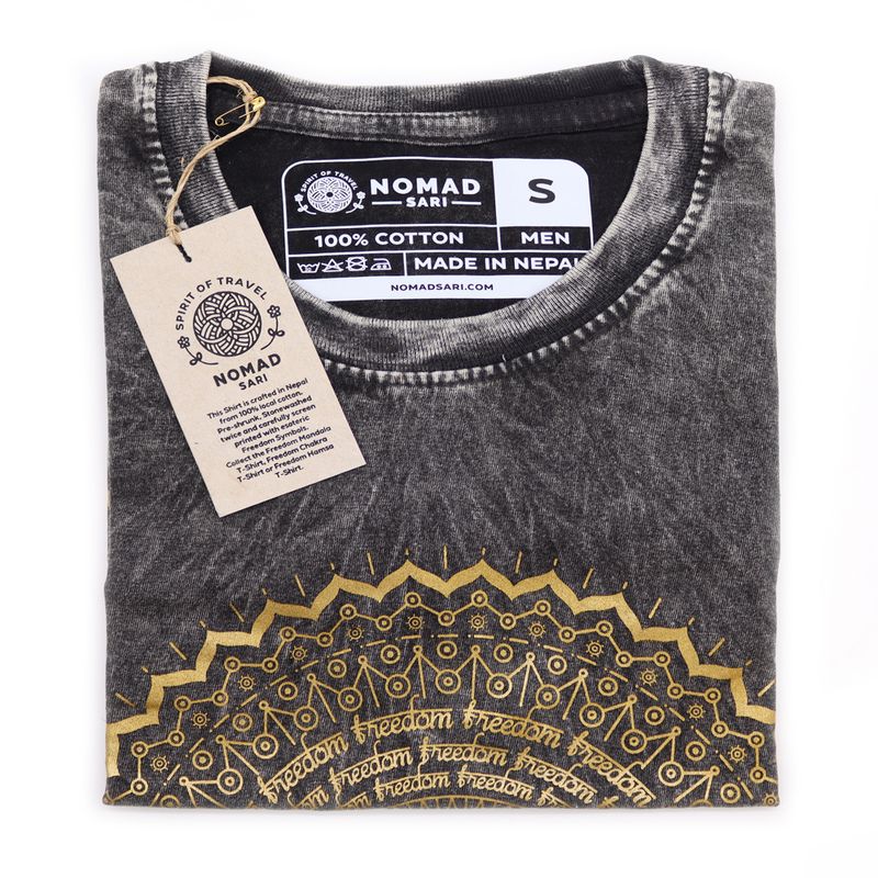 Majica Kratkih Rukava "Stone Washed" (S) – Mandala – Tamnosiva