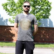 Majica Kratkih Rukava "Stone Washed" (S) – Mandala – Tamnosiva