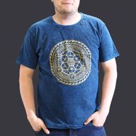 Majica Kratkih Rukava "Stone Washed" (XL) – Čakra – Plava