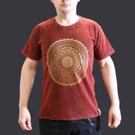 Majica Kratkih Rukava "Stone Washed" (S) – Mandala – Kestenjasta