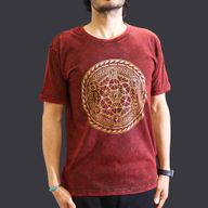 Majica Kratkih Rukava "Stone Washed" (M) – Čakra – Kestenjasta