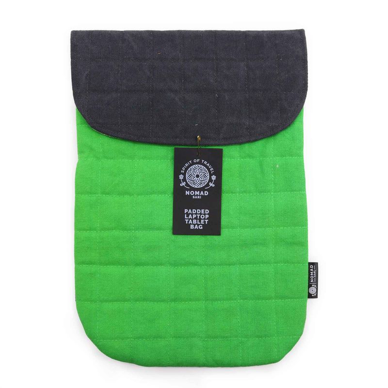 Podstavljena Futrola za Laptop – Zelena – 14oz Stonewash