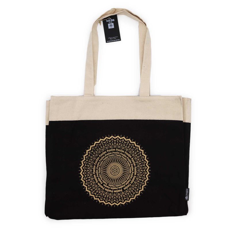 Velika Tote Torba (38x15x43 cm) Čokolada Stonewash 14oz – Mandala Slobode