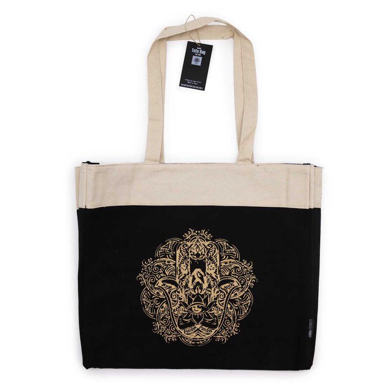 Velika Tote Torba (38x15x43 cm) Čokolada Stonewash 14oz – Hamsa Slobode