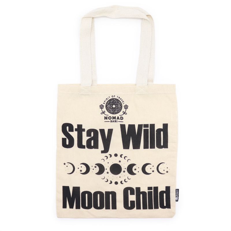 Ikonična Basic Platnena Vrećica - Stay Wild, Moon Child (40x36cm) - Prirodna 4oz